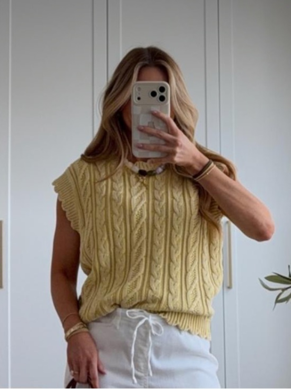 Women’s cable knit vest
